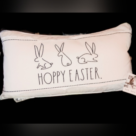 Rae Dunn HOPPY EASTER accent pillow - Picture 2 of 2